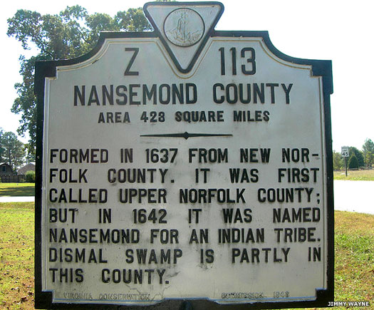 Nansemond historical marker