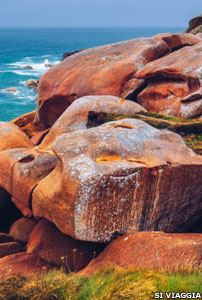 Armorica or Brittany's pink granite rocks