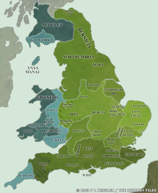 Map of Anglo-Saxon Kingdoms AD 700