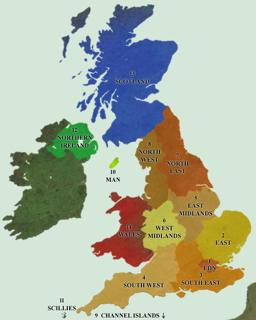 Regions of the British Isles & Ireland
