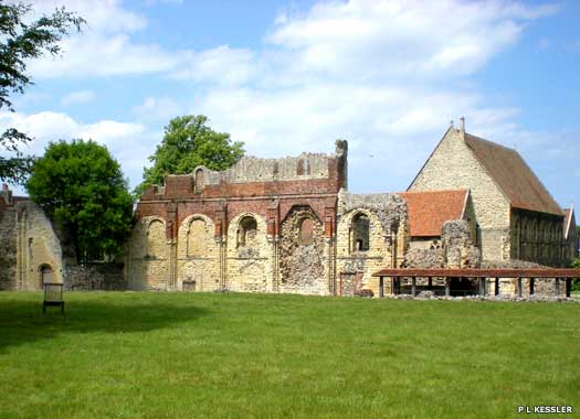 The north wall of St Augustine's Abbey, Canterbury, Kent