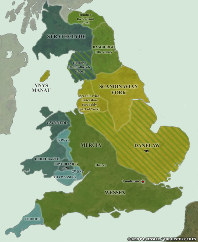 View Map of England and Wales AD 900-950