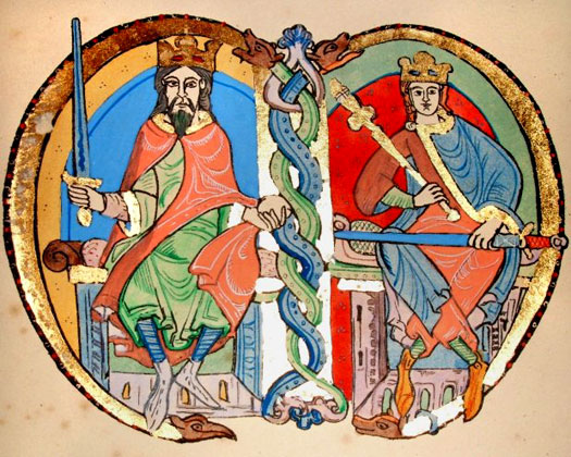 King David I and King Malcolm IV of Scotland