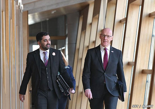 The SNP's Humza Yousaf and John Swinney in 2022