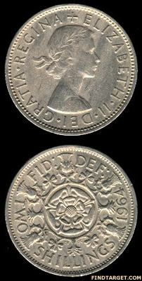 British two shilling coin of 1964