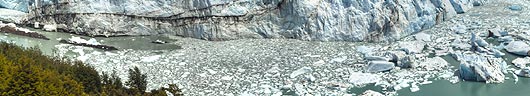 Glacier ice retreat