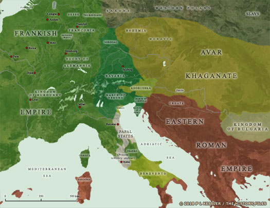 Map of the Frankish Empire in AD 800