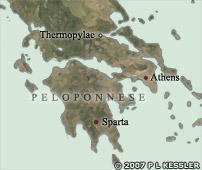 Map of Classical Greece in 480 BC
