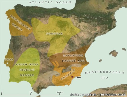 Map of middle Bronze Age Iberian cultures c.1500 BC