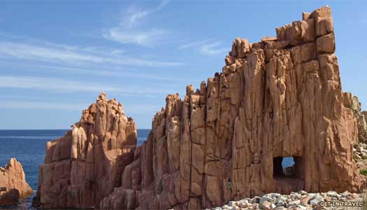 Sardinia's red porphyry rocks