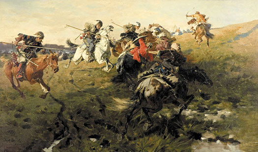 Crimean Tartars fight Cossacks