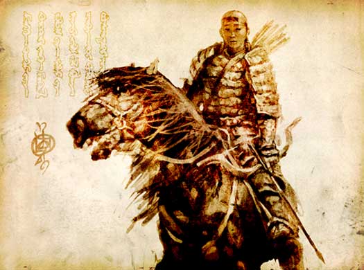 Mongol warrior print
