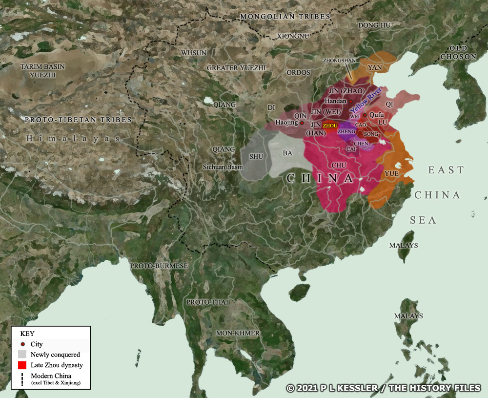Map of Zhou China c.400 BC