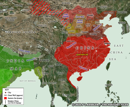 Map of Sixten Kingdoms China AD 350