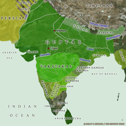 Map of India c.AD 500
