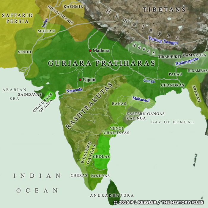 Map of India c.AD 900