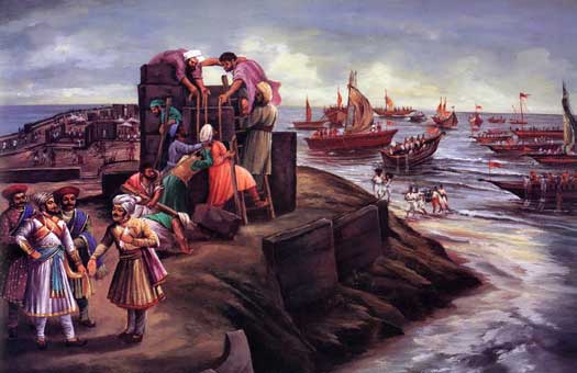 Shivaji and his naval forts