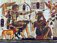 Tutankhamun in a hunting scene