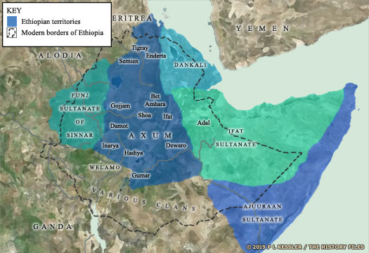 Map of Ethiopia AD 1300-1600