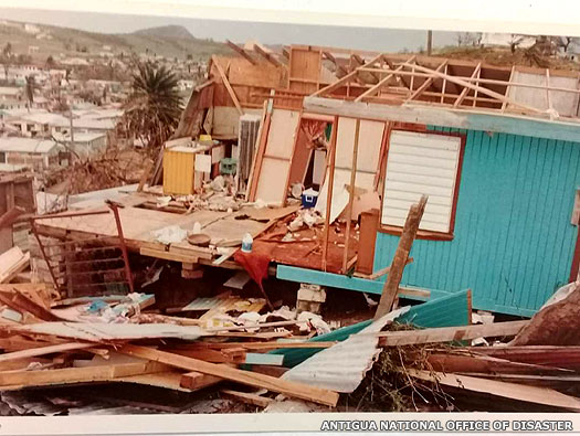 The aftermath of Hurricane Luis on Antigua in 1995