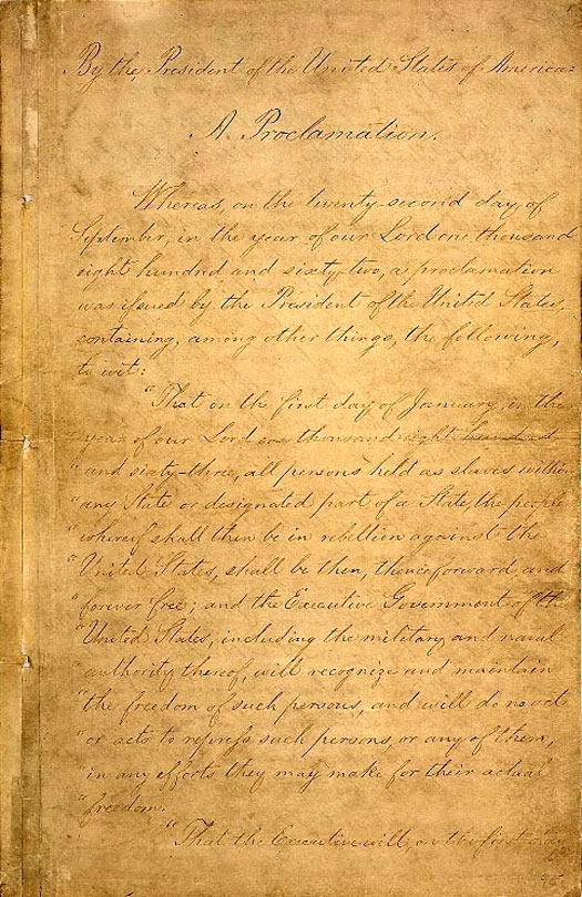 Lincoln's emancipation proclamation