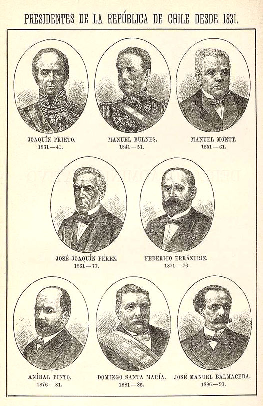 Chile's presidents between 1831-1891
