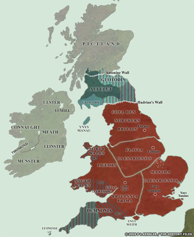 Map of Roman Britain around AD 400