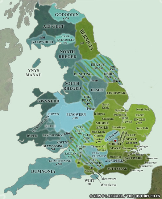 Map of Britain AD 550-600
