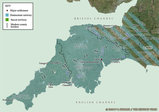 Dumnonia in Maps - Map 2 c.AD 400