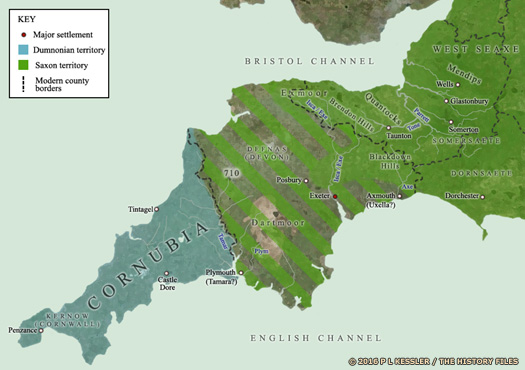 Map of the 'West Wealas' c.710
