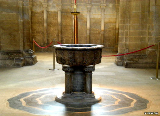 The font at Peterborough Cathedral