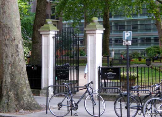Former burial ground of St John Smith Square, City of Westminster, London