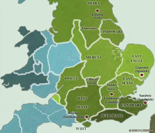 Map of England AD 625