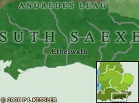 Map of South Saxons in 685