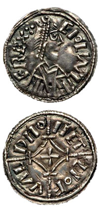 Two sides of a Ceowulf II coin