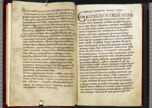 Tribal Hidage (left) and Grammar of Ælfric (right)