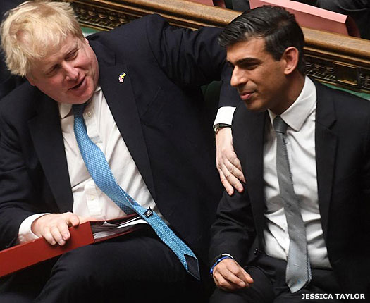 Boris Johnson and Rishi Sunak in parliament