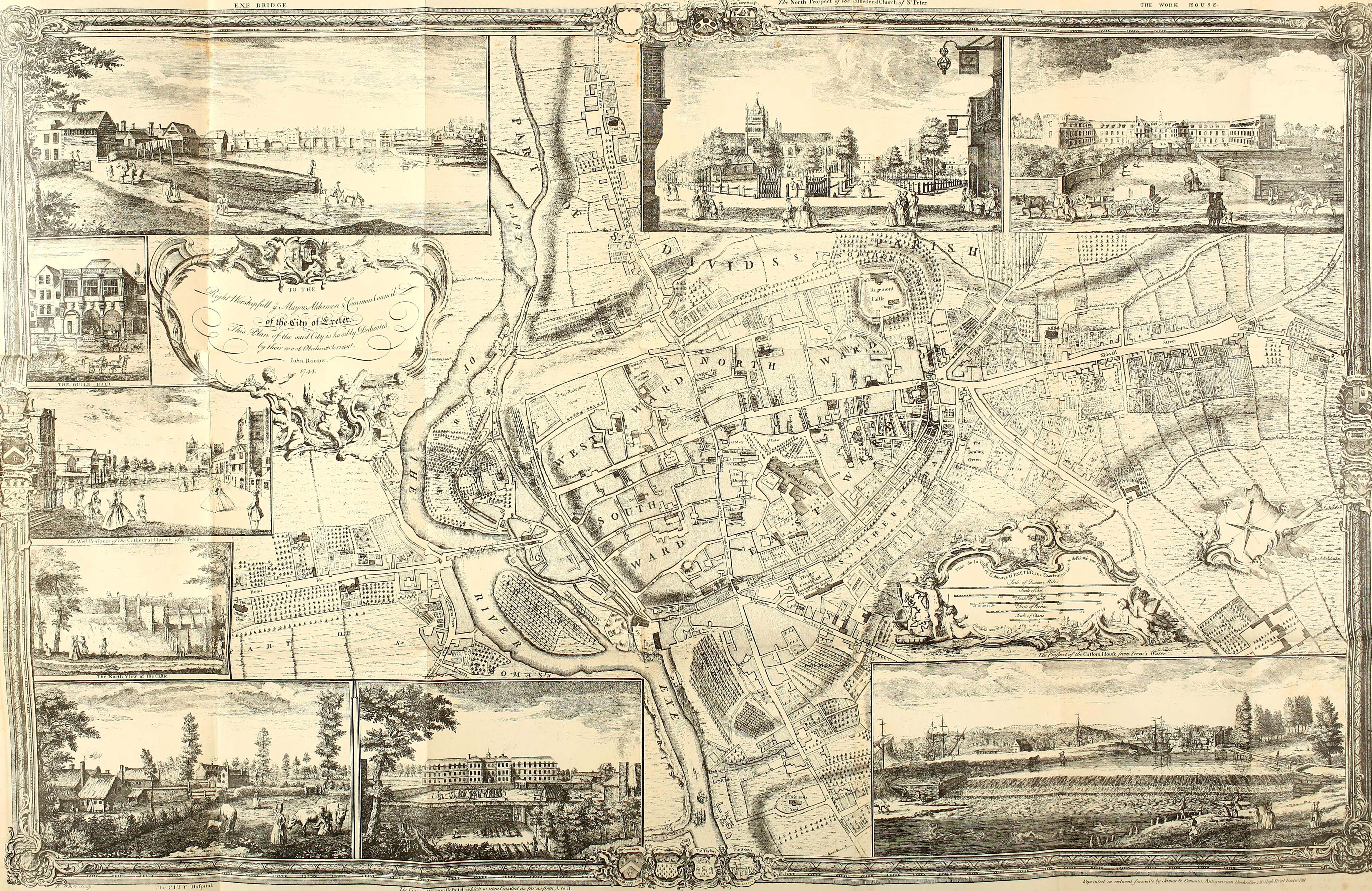 Roque's map of Exeter 1744