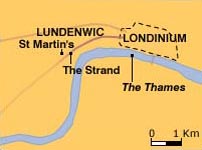 Map of Lundenwic and Londinium