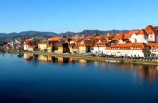 Maribor on the River Drava in Slovenia
