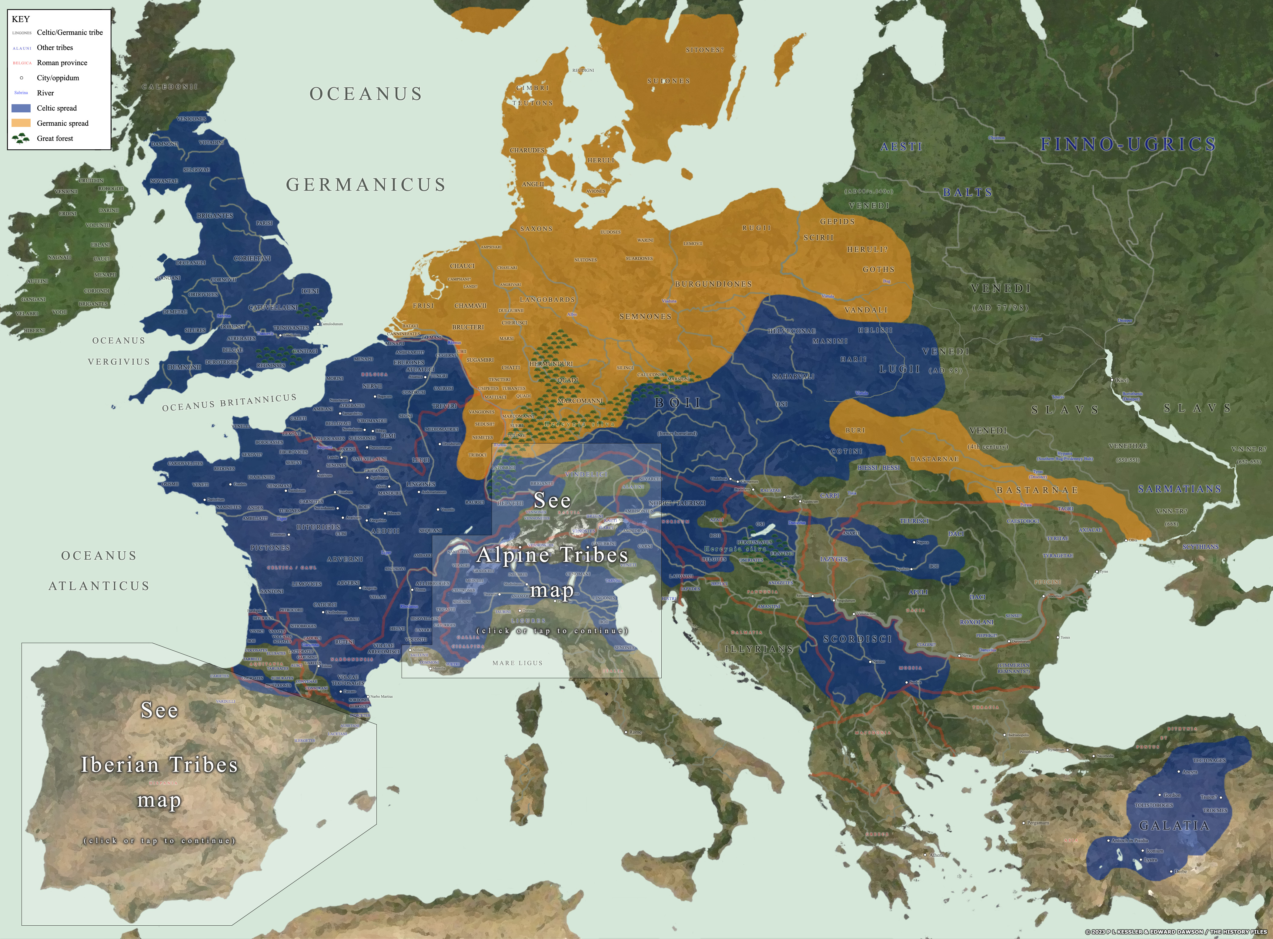 Map of Barbarian Europe 52 BC
