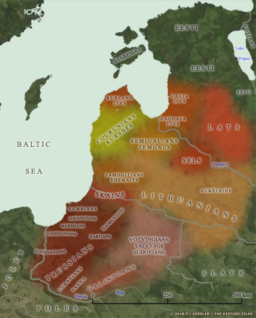 Map of the Baltic tribes around AD 1000