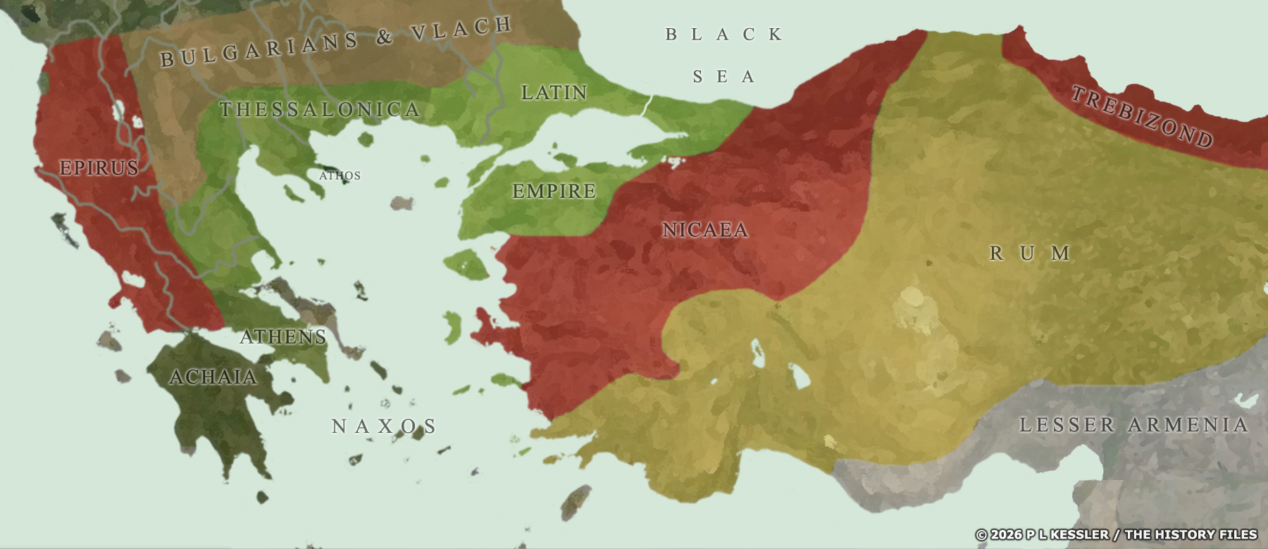 Map of the Eastern Roman Empire AD 1204