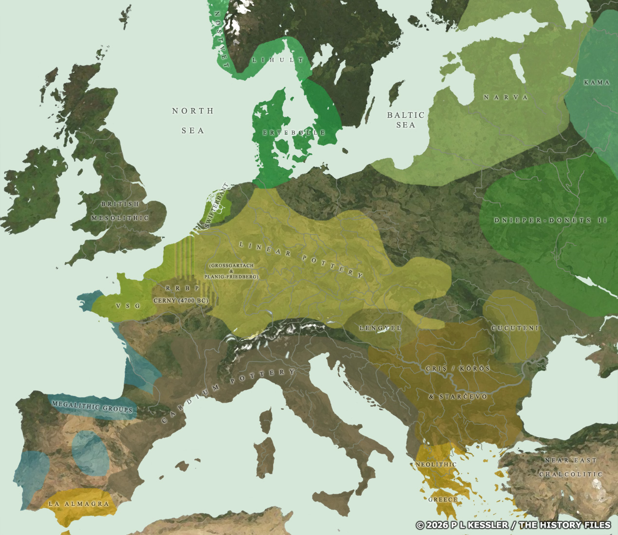 Map of Europe 5000 BC