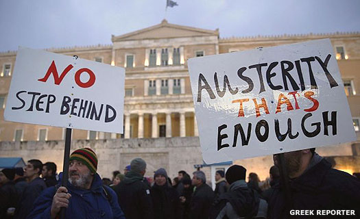 Protest gathering against Greek austerity