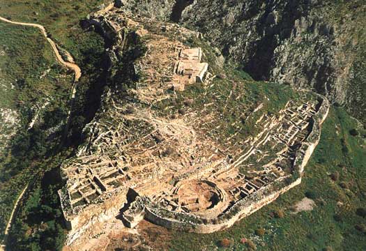 Mycenae's citadel in ruins