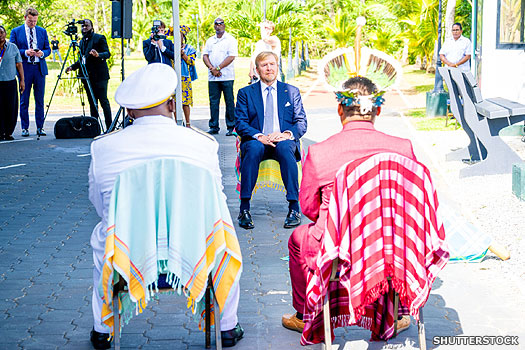 King William IV of the Netherlands on a state visit to Suriname