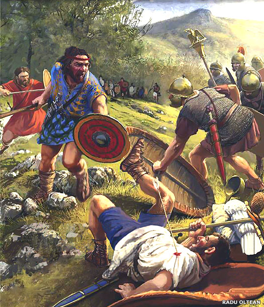 Astures warriors attack Romans