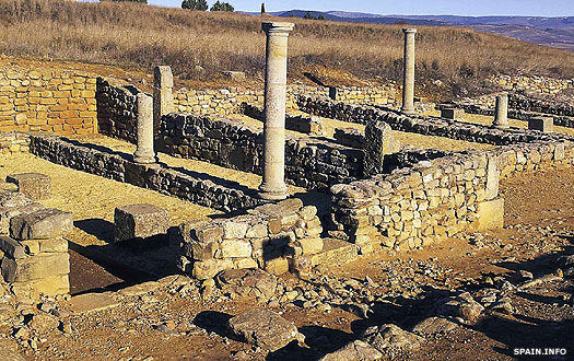 Ruins of the Celtiberian city of Numantia in Spain