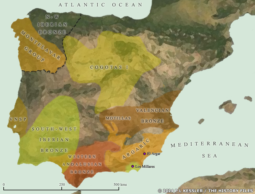 Map of middle Bronze Age Iberian cultures c.1500 BC